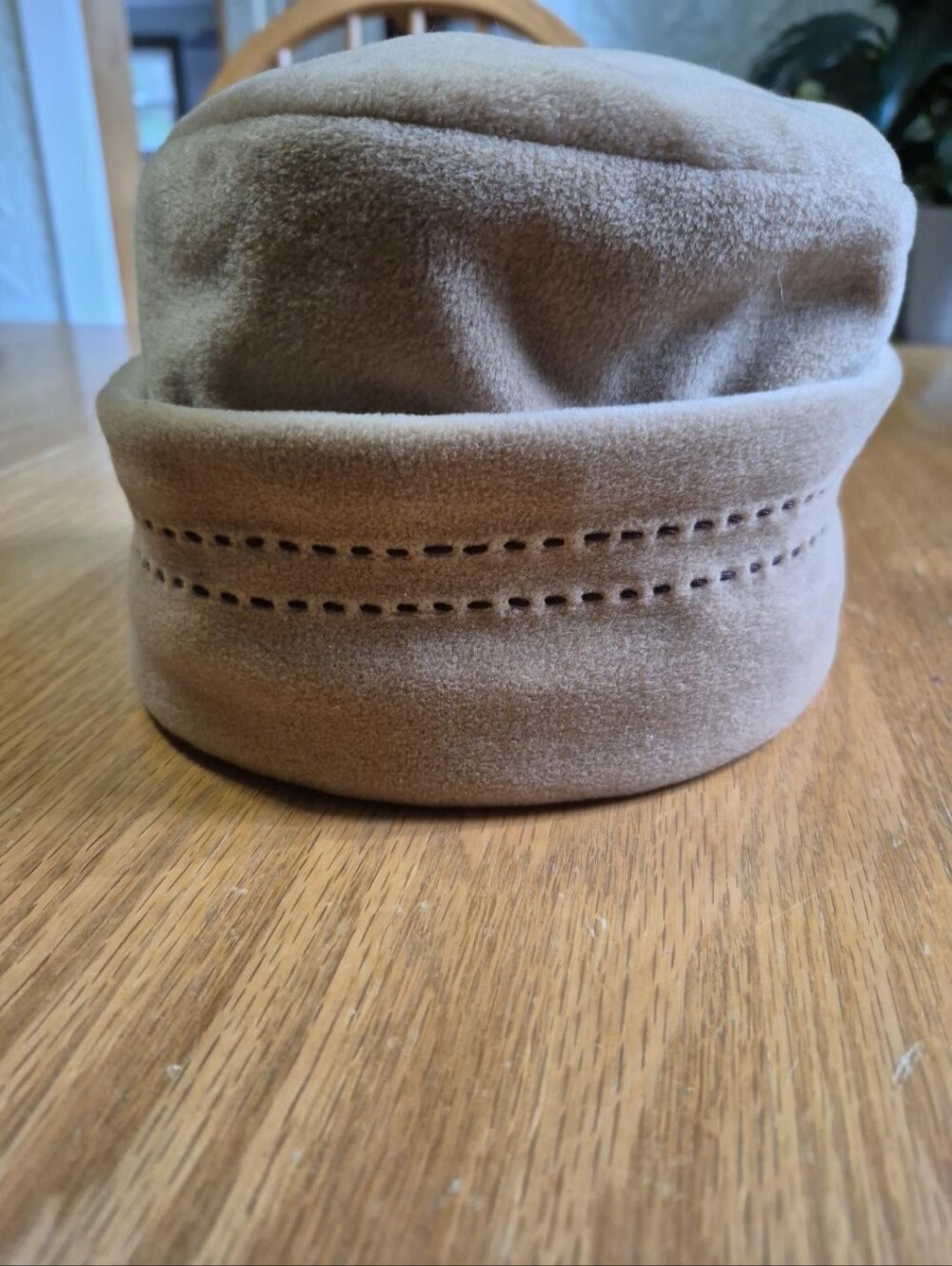 Vintage DPC Dorfman Pacific Co. Fleece Cloche Hat - Beige/Camel, One Size